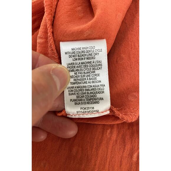 NWT Studio B by Bobeau Women's M Orange Puff Sleeve Off the Shoulder Midi Dress - Picture 6 of 7